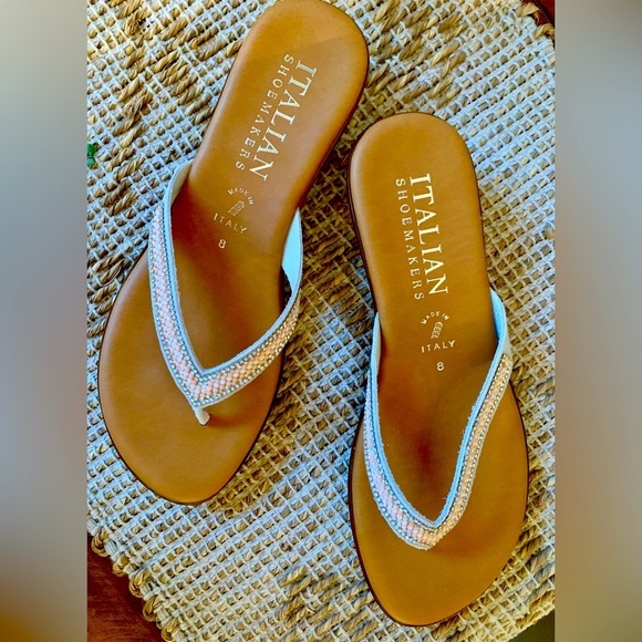 Italian Shoemakers Tan and Peach Wedge Sandals NWT - 8 - Picture 14 of 14